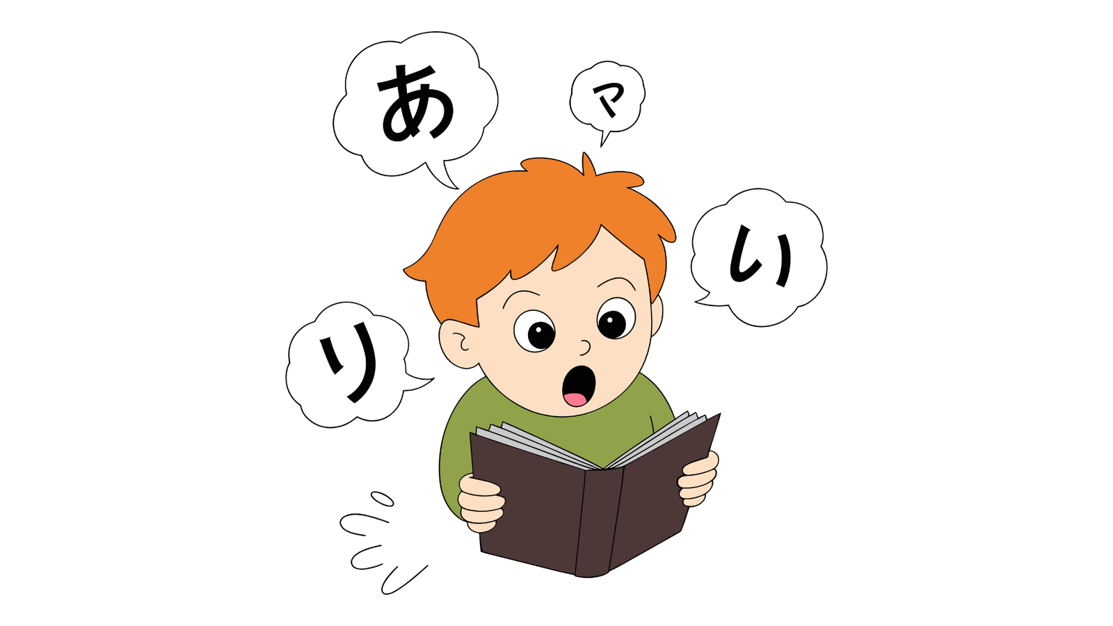 Membaca huruf Jepang